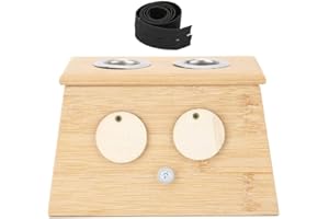 ‎PONGNAS Moxibustion Box, 2 Löcher Bambus Moxa Moxibustion Box, Moxa Stick Halter Box Moxibustion Tool zur Schmerzlinderung, Gesundheitswesen