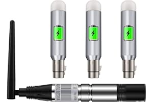 UKFOG Pack de 1 transmisor inalámbrico DMX512 y 3 unidades recargables DMX512 receptor inalámbrico 2.4G ISM DMX controlador macho y hembra para la iluminación de escenario LED