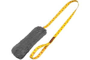 Tug-E-Nuff Chasseur couineur en fausse fourrure de lapin | Jouet à tirer durable avec poignée extra longue | Idéal pour le dressage interactif du chien | Fabriqué en fausse fourrure robuste | Couineur