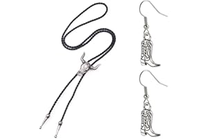 Jyinelx 2PCS Set Cowgirl Accessories for Women, Including Cowboy Accessories Necklace and Earrings, Punk Niche Design, Retro Western Style Cowgirl
