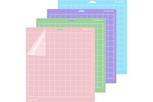 DAELESR 4 Pezzi Tappetino da Taglio per Cricut Explore Air 2/Air/One/Maker, 12”X12” StandardGrip/LightGrip/StrongGrip Cutting Mat, Adesivo Tappeto di Taglio per Cricut Joy (A)
