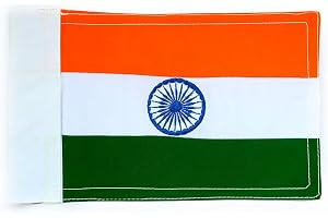 Embroidered Car Flag for Car Bonnet – Without Rod | Premium Cotton Flag | Size 9 x 5.5 Inch | Durable Stitching | Ideal for O