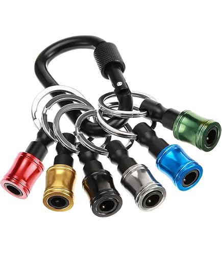 6-tlg. Schraubendreher-Bit-Halter Aus Alu, 1/4" Sechskant – Mit Schlüsselanhänger, Für Schnellen Bit-Wechsel