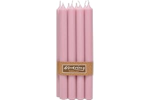 Nordring Pack of 8 Rustic Taper Candles 2.2 cm x 25 cm High Antique Pink