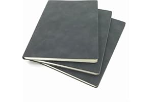 HSIULMY 3 Pack A5 Soft Cover Notebook, College Ruled Lined Journal for Work, School & Travel, 128 Pages(64 Sheets) Business Notebooks, Softcover Journal Writing Notebooks for Women & Men - Black