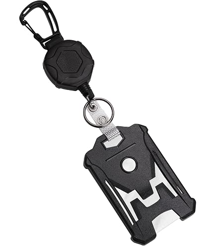 Porte-Badges Vertical Rigide Avec Porte-Clés Rétractable - Lot De 2, Capacité 4 Cartes Jusqu'à 226g