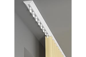 AYUNZXP Rail De Plafond en Aluminium pour Rideaux, Rail De Rideau Robuste, Mute Tringle À Rideau Montée Au Plafond, Ensemble De Rails pour Bureau, Salon, Chambre(Blanc,200cm)