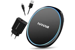 NANAMI Bezprzewodowa ładowarka z adapterem Quick Charge 3.0, 10 W, szybka bezprzewodowa ładowarka do Samsung GalaxyS23 S23 Ultra S22S22UltraS21 S20,7,5 W Qi ładowarka do iPhone 14 13 1211Pro, biała
