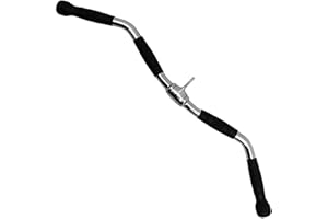 BodyRip Power Cable Crossover Gear | 30" Curl-Bar Accessory Attachment | Rubber Grip, Power Cable Machine | Strength Training, Home Gym, Fitness Exercise, Weight Lifting, Loss, Workout, Calisthenics