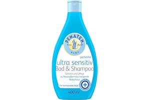‎PENATEN Penaten Ultra Sensitiv Bad & Shampoo besonders mildes Baby Bad & Baby Shampoo für hochsensible zu Neurodermitis neigende Babyhaut, 400ml
