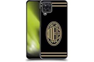 Head Case Designs Licenza Ufficiale AC Milan Nero E Oro Stemma Custodia Cover Dura per Parte Posteriore Compatibile con Samsung Galaxy A12 (2020)