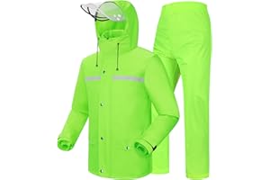 Coutyuyi Herren & Damen Regenanzug Reflektierender 100% Wasserdichter Anzug Outdoor Regenmantel Winddicht Regenjacke