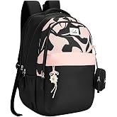 Genie School Backpack for Girls |19 In-36 Ltr with Three Compartments, Side Pockets and Light Weight with Padded Shoulders |B