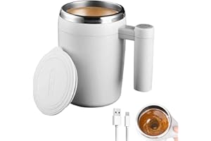 SYLANDA Tazza auto-commovente, 380 ml, con coperchio, ricaricabile, con USB, tazza di miscelazione automatica, per caffè, latte, cioccolata calda
