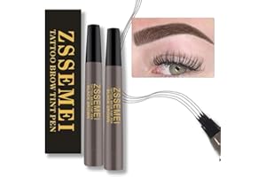 ZSSEMEI Wasserfester Augenbrauenstift – Upgrade Microblading Tattoo Brauenstift, Natürlich Aussehende Augenbrauen Mühelos, Eye Brown Make-up, Hält Den Ganzen Tag über (Black Brown - 2 PCS)