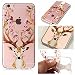 Produktbild iPhone 7 8 Hülle, E-Unicorn Handyhülle Apple iPhone 7 8 Hülle Transparent mit Muster 3D Blumen Hirsch Silikon Durchsichtig Tasche Ultra Slim Dünn TPU Bumper Schutzhülle Stoßfest Hochwertigem Zubehör Set Etui Schale Back Case Cover Rückseite