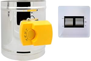 ROOWARMER 3 angolo - 220v 4N HVAC serranda aria motorizzata per tubo ventilazione aria fresca diametro 80 100 125 150 200 250 mm (Altezza 190mm + diametro esterno 150mm)