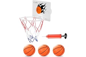 CYFIE Mini Panier de Basket Interieur, Panier Baskets pour Bébé, Mural Enfant Ensemble avec Ventouse, 3 Basket-Balls et 1 Pompe à Air, Pas Besoin de percer de Trous, Jouet de Bain, à la Maison