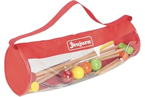 Jeujura - 8603- Jeux de Société-Jeu de Croquet en Bois - 4 Joueurs - Sac de Transport, Norme