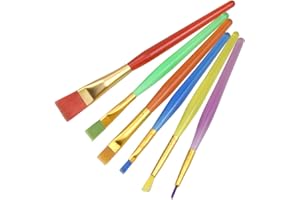 Cozlly 6 Stück Kinder Pinsel Set, Detail Malpinsel, Nylon Acrylfarben Pinsel, Ölfarben Brush Set, Künstlerpinsel Set, Pinselset Malen, Professionelles Pinsel-Set für Kinder, Anfänger, Profi