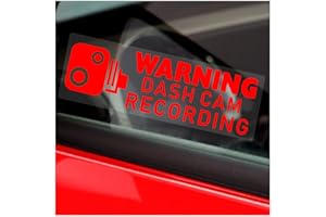 PLATINUM PLACE 5 x Avviso Dash Cam Registrazione Bianco su Trasparente 30x87mm Adesivi per telecamere di sicurezza per veicoli Segni cctv per furgoni Deterrente di comunicazione per autobus taxi