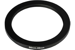 vhbw Step-Down-Ring Adapter von 58 mm auf 48 mm für Kamera Objektiv - Filteradapter, Metall, Schwarz