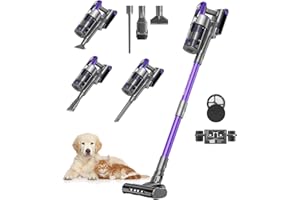 Redkey X18 Aspiradora sin Cable 60KPa/650W/80Mins, 8 en 1 Aspiradora Inalámbrico de Pantalla Tactl LED Modo Automatico Inteligente Autocargable, Autoportante para Suelos/Alfombras/Pelo de Animales