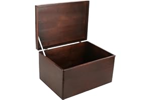 ‎CREATIVE DECO Creative Deco XXL Brązowe Duże Drewniane Pudełko z Pokrywą do Przechowywania | 40 x 30 x 24 cm (+/- 1 cm) | Bez Uchwytów | Skrzynia do Dekoracji | Idealna na Dokumenty, Pamiątki, Zabawki, Narzędzia