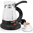 Next Coffee Glass Turkish Maker Machine, 1 to 4 Cup Capacity, Fast Brewing, 5 to 6 Cup Brewing Capacity, Glass Electric Pot for Delicious Turkish & Tea & Milk, 240V.
