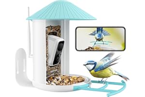 NETVUE Birdfy Mangeoire à Oiseaux avec Caméra, Observez Oiseaux sur APP Téléphone en Temps Réel, Notification Instantanée, Capture Auto d'Images/Vidéos, Mangeoire Oiseaux Camera Extérieure sans Fil