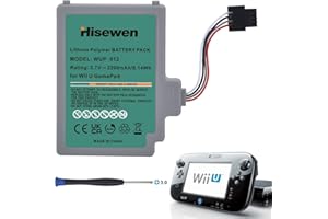 Hisewen 2200mAh Replacement Battery for Nintendo Wii U Gamepad WUP-010 WUP-012 WUP012 WUP-002 WUP002
