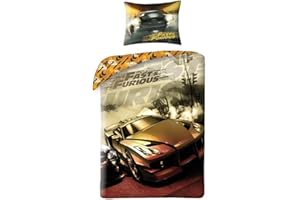 Halantex Fast and Furious Bed Linen Set 140 x 200 cm + 70 x 90 cm 100% Cotton Fast & Furious