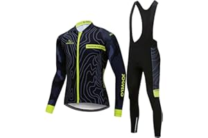 JOGVELO Cyclisme Maillot, Maillot Manches Longues + Pantalons 3D Coussin Réfléchissant Automne Hiver Pour Homme