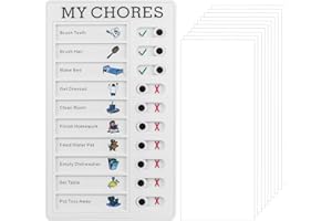 Realure Reusable Chore Chart Memo Board,12 x 20 cm Chores Chart for Kids Adults Daily to Do List Checklist Chart Detachable Chores Board with RV Checklist Paper and 10 Replaceable Blank Paper