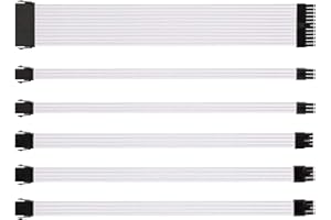 J&D Kit di Prolunga di Cavo ATX Intrecciato, 6pcs 18 AWG 30 cm Prolunga di Cavo per Alimentazione 24Pin 8Pin 6Pin 4+4 Pin 6+2 Pin Cavo di Alimentazione PSU con Pettini