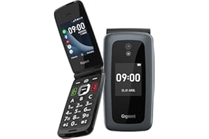 ‎GIGASET Gigaset GL7 - telefon komórkowy z dostępem do Internetu i funkcją SOS - duże przyciski - WLAN - kompatybilny z aparatami słuchowymi Bluetooth - WhatsApp - składany - bezprzewodowy, tytanowoszary