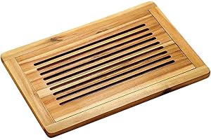 KESPER 28105 - Tagliere per pane con sartoria rimovibile, in legno di acacia, 47,5 x 32 x 2 cm