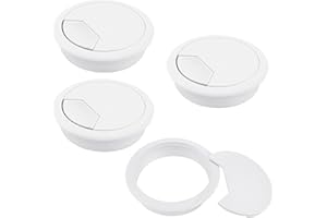 Desenda 4 PCS Desk Cable Wire Grommet Table Cable Grommet Desk Cable Hole Cover Plastic Desk Grommet for Organize Office and Home Table Cable (White)