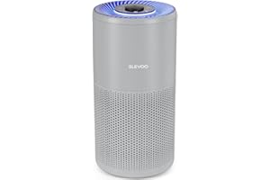 SLEVOO Luftreiniger für große Räume bis zu 102 m² ideal für Schlafzimmer in nur 1 Stunde, H13 True HEPA Luftreiniger reduziert effektiv 99,97% Rauch, Feinstaub und Tierhaare. Inklusive 4 Ersatz-Vorfiltern