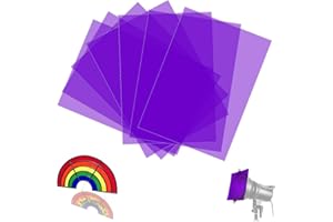 SWTYExt 7 láminas resistentes al calor para lámparas, color lila, 29,7 x 21 cm, láminas de gel, filtro de color, A4, corrección de color transparente para lámpara de fotografía, faros, estudios,