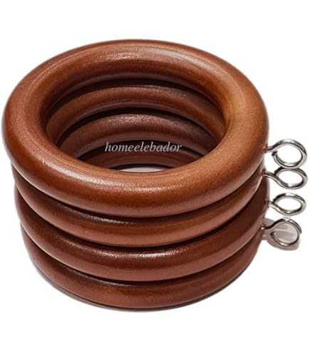 Bulk Hardware Bh05959 en bois Tringle à rideau Rod Anneaux avec vis Eye, diamètre intérieur. 48 mm (1,15/40,6 cm) de diamètre extérieur. 70 mm (2.3/10,2 cm) – Marron foncé, Lot de 10