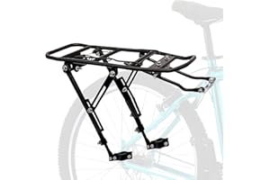 BYZESTY Porte-bagages de vélo, universel, réglable, à dégagement rapide, réglable pour vélos de 24 à 29 pouces, porte-bagages arrière, charge maximale : 35 kg