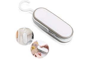 WUIOWPPIC Mini Bag Seale,Mini Film Sealer 2 in 1and Hand with Hook & Cutter Portable Resealer Machine for Snack Bags Food Storage (White)