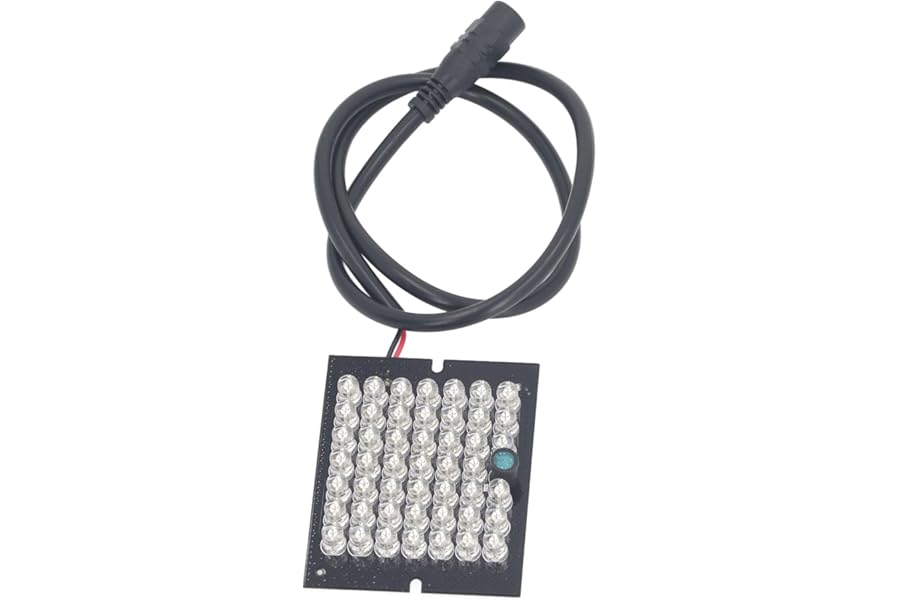 Telituny ir Illuminator,850nm Infrared Panel,Professional 48-LED Infrared resistances for CCTV Security Cameras, 12V DC Night Visions Booster with ABS Housing for Home Commercial surveillances