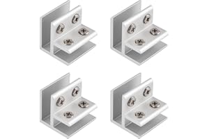 INCREWAY Lot de 4 pinces à verre réglables à 90 degrés en alliage d'aluminium pour verre de 8 à 10 mm d'épaisseur