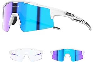 KAPVOE Fotocromáticas Gafas de Ciclismo Protección UV400 Transparente Gafas de Sol Deportivas Mujeres Hombres K75