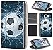 Produktbild CoverFix Premium Hülle für Apple iPhone 5 / 5s / SE Flip Cover Schutzhülle Kunstleder Flip Case Motiv (1391 Fussball Fußball Schwarz Weiß Blau)