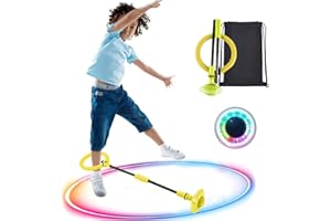 SUNSHINE SMILE Migająca piłka do skakania dla dzieci, z kółkiem świetlnym, migająca piłka do skakania, zabawka sportowa, składana piłka błyskowa dla dzieci, migająca piłka do skakania, Skip It