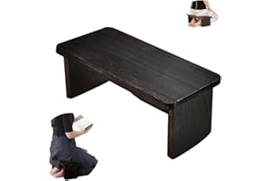 WLLL Banco de yoga plegable, perfecto taburete de madera para rodillas ergonómico de rodillas con bisagras de bloqueo, para ceremonia de té, yoga, oración, banco de meditación profunda (negro)