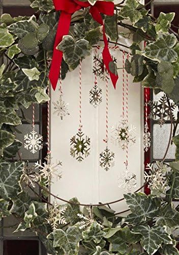 Retreat Home Set of 4 Nickel SnowflakeTree Decorations
